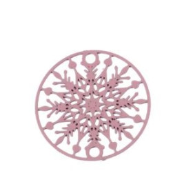 PS110204865 PAX 10 Estampes pendentif connecteur filigrane Medaillon Flocon de Neige Rose 20mm