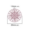 PS110204865 PAX 10 Estampes pendentif connecteur filigrane Medaillon Flocon de Neige Rose 20mm