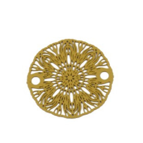 S11204935 PAX 10 Estampes pendentif connecteur filigrane Medaillon Fleur Taupe Beige de 19mm