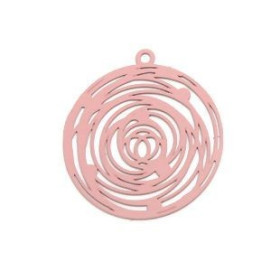 Estampes pendentif filigrane Rosace Rose de 29mm