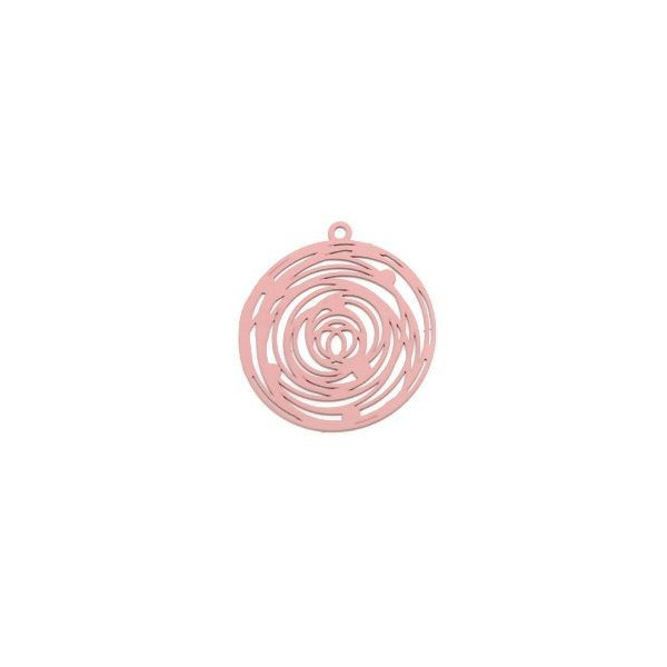 Estampes pendentif filigrane Rosace Rose de 29mm