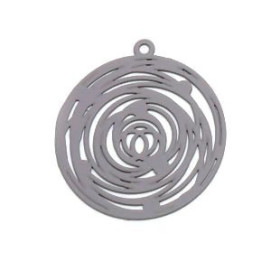 Estampes pendentif filigrane Rosace Grise de 29mm