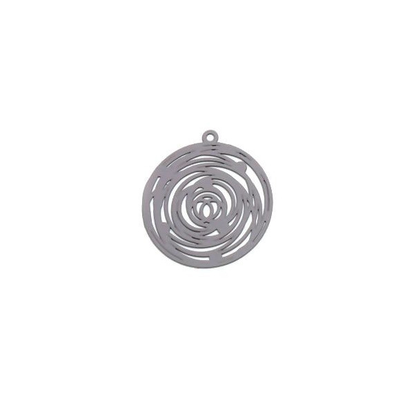 Estampes pendentif filigrane Rosace Grise de 29mm