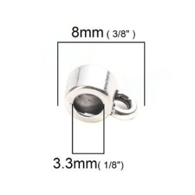 Pendentifs Bélières Simple 8 par 4mm metal Argent Platine
