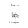 S110203847 PAX 200 pendentifs Bélières Simple 6 par 3mm metal Argent Platine