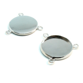 Supports de Pendentif Connecteur TRIPLE 10mm – Laiton Argent Platine