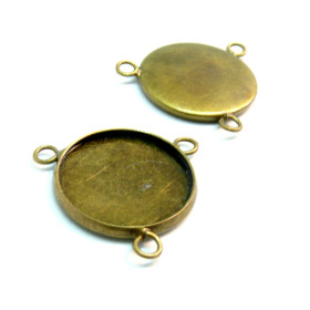 Supports de Pendentif Connecteur TRIPLE 10mm – Laiton couleur Bronze