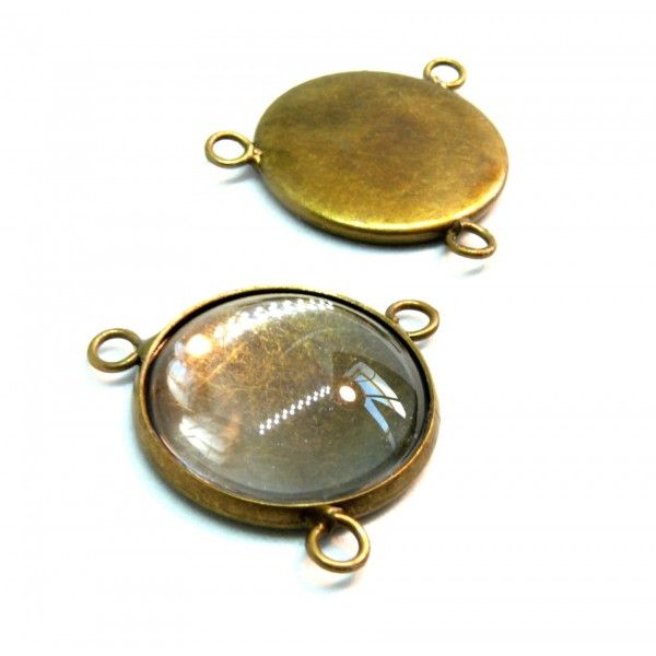 Support de cabochon connecteur couleur bronze antique cabochon en verre 