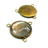 BN1120692 20 pieces: PAX 10 Supports de Pendentif Connecteur TRIPLE 14mm couleur Bronze et 10 cabochons