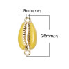 PS110208266 PAX 4 pendentifs breloque Coquillage Cauri Jaune style Emaille résine sur metal Dore