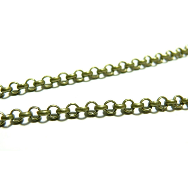 mètres chaine maille rollo 2mm metal couleur Bronze