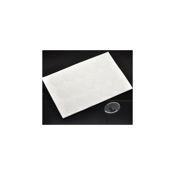 Lot de 20 cabochons resine epoxy Ovale 30 par 40mm sticker autocollant epoxy transparent (S1117532)