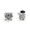 Bélières Tube et Fleurs Trou 6mm – Métal Argent Antique