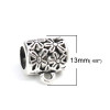 Bélières Tube et Fleurs Trou 6mm – Métal Argent Antique