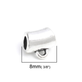 PS110208029 PAX 25 bélières Cylindrique Lisse métal couleur Argent Antique