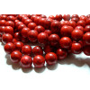 Perles Turquoise Howlite rouge 10mm