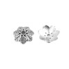 Coupelles caps Fleurs métal couleur Argent Antique