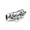 S110208023 PAX 20 bélières Tube et Fleurs Trou 4mm  métal couleur Argent Antique