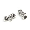 S110208023 PAX 20 bélières Tube et Fleurs Trou 4mm  métal couleur Argent Antique