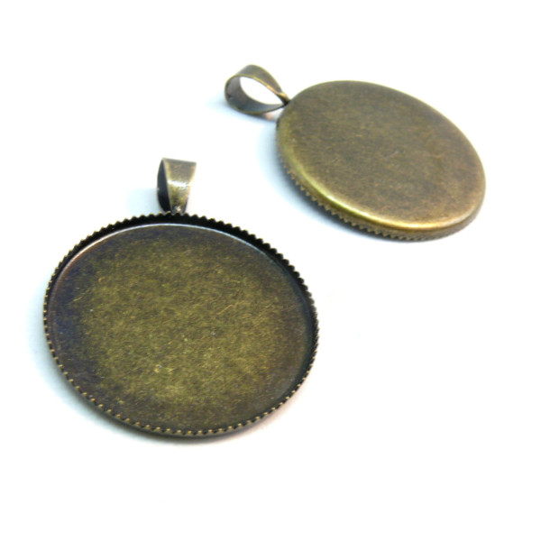 Supports Pendentifs 20mm Plateau Attache Triangle Laiton Bronze