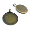 Supports Pendentifs 20mm Plateau Attache Triangle Laiton Bronze
