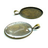 BN114836 20 pieces: PAX 10 supports pendentifs 25mm plateau attache triangle et 10 cabochons en verre