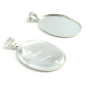Pendentifs 18 par 25mm plateau attache triangle Argent Platine et 10 cabochons en verrecabochons en verre