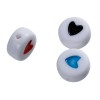 PS1175229 PAX 200 pendentifs Perles intercalaire passants Ronde Plates Coeur de couleur Acryliques 7mm 