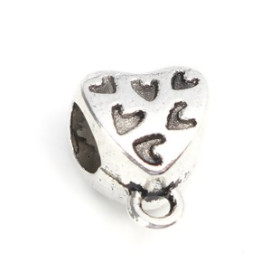 Bélières Cœurs Trou 4mm Métal Argent Antique
