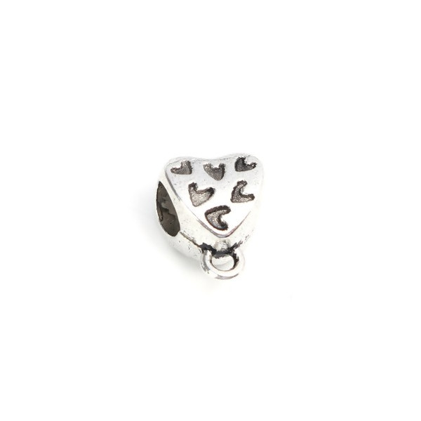 Bélières Cœurs Trou 4mm Métal Argent Antique