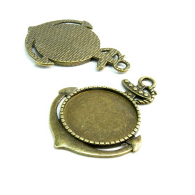 Supports de Pendentif Arty Ancre Marine pour Cabochon 25mm – Métal Bronze