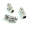 S110208023 PAX 20 bélières Tube et Fleurs Trou 4mm  métal couleur Argent Antique