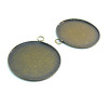 Supports de pendentif PLATEAU attache ronde 16mm laiton couleur BRONZE
