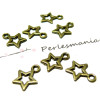 Apprêt bijoux 10  breloques ref 2D1549 bronze etoiles 