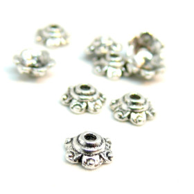 Embouts Calottes Coupelles 6mm Ethnique Métal Couleur Argent Antique