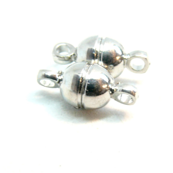 Fermoirs Magnétiques Cylindres 11.4x5mm – Laiton & Hématite Magnétique Argent Platine