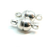 Fermoirs Magnétiques Cylindres 11.4x5mm – Laiton & Hématite Magnétique Argent Platine