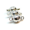 Fermoirs Magnétiques Cylindres 11.4x5mm – Laiton & Hématite Magnétique Argent Platine