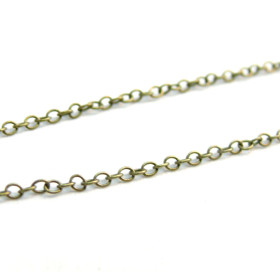 H1134Y PAX 5 mètres Chaine maille très fine Laiton couleur Bronze 2 par 1.5mm