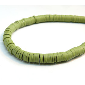 H0676 Lot 1 fil d'environ 380 Perles rondelles Heishi en pâte polymère 6 par 1mm couleur 31