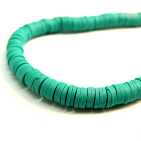 H1126 Lot 1 fil d'environ 380 Perles rondelles Heishi en pâte polymère 6 par 1mm couleur 34