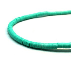 H0674 Lot 1 fil d'environ 380 Perles rondelles Heishi en pâte polymère 4 par 1mm couleur 29