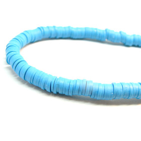 H0674 Lot 1 fil d'environ 380 Perles rondelles Heishi en pâte polymère 4 par 1mm couleur 28