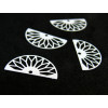 Estampes pendentif filigrane demi cercle  Eventail  Blanc 10 par 19mm