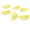 Estampes pendentif filigrane demi cercle  Eventail  Jaune 10 par 19mm