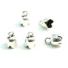 Coupelles, caps, embouts Tulipe Trou 4mm, métal couleur Argent Antique