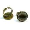 BN1127977 10 pieces: PAX 5 supports de bague Qualité Supérieure Laiton couleur Argent Platine 20mm et 5 cabochons 