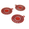 Estampes pendentif filigrane Mandala 15 par 17mm Rouge