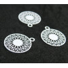 Estampes pendentif filigrane Mandala 15 par 17mm Blanc DIY Bijoux