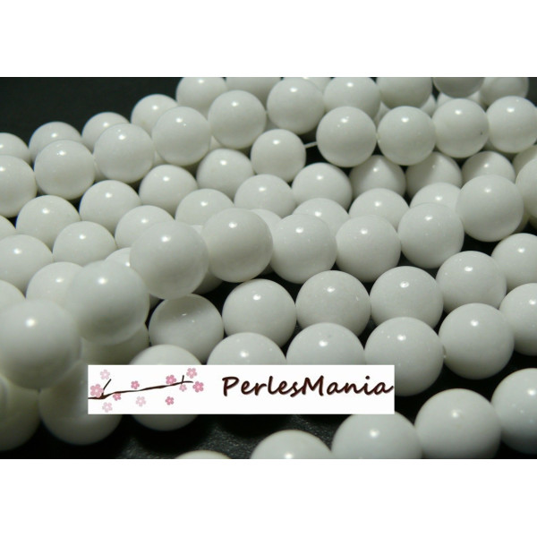 1 fil d'environ 39 perles JADE MASHAN BLANC 10mm HX1101